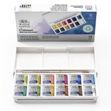 Winsor Newton Cotman Watercolour Paint Sketchers Pocket Box Set 12 Half Pans