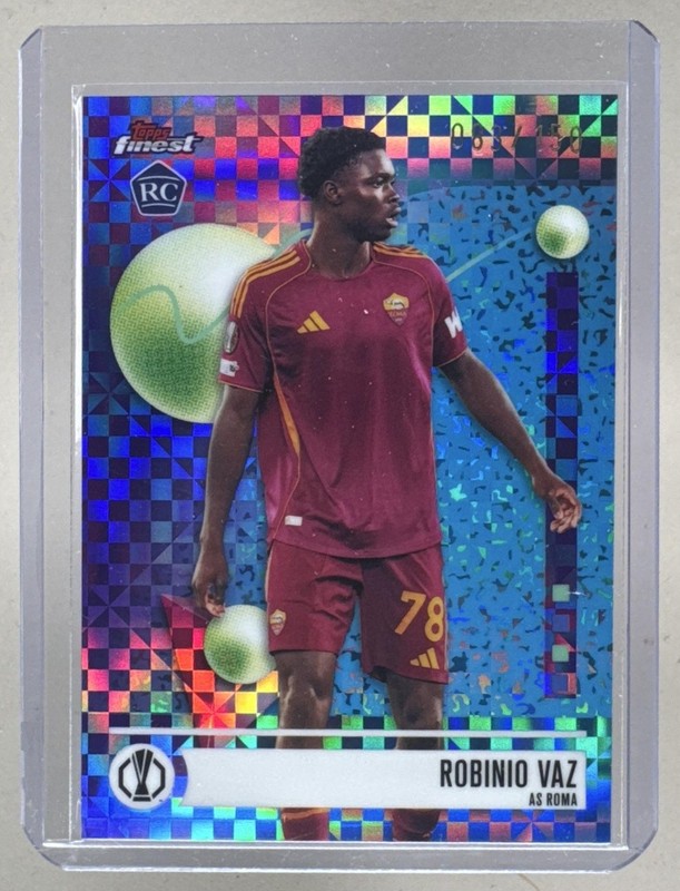 Robinio Vaz 2025 Topps UEFA Finest Purple Checkerboard Refractor Common RC /150