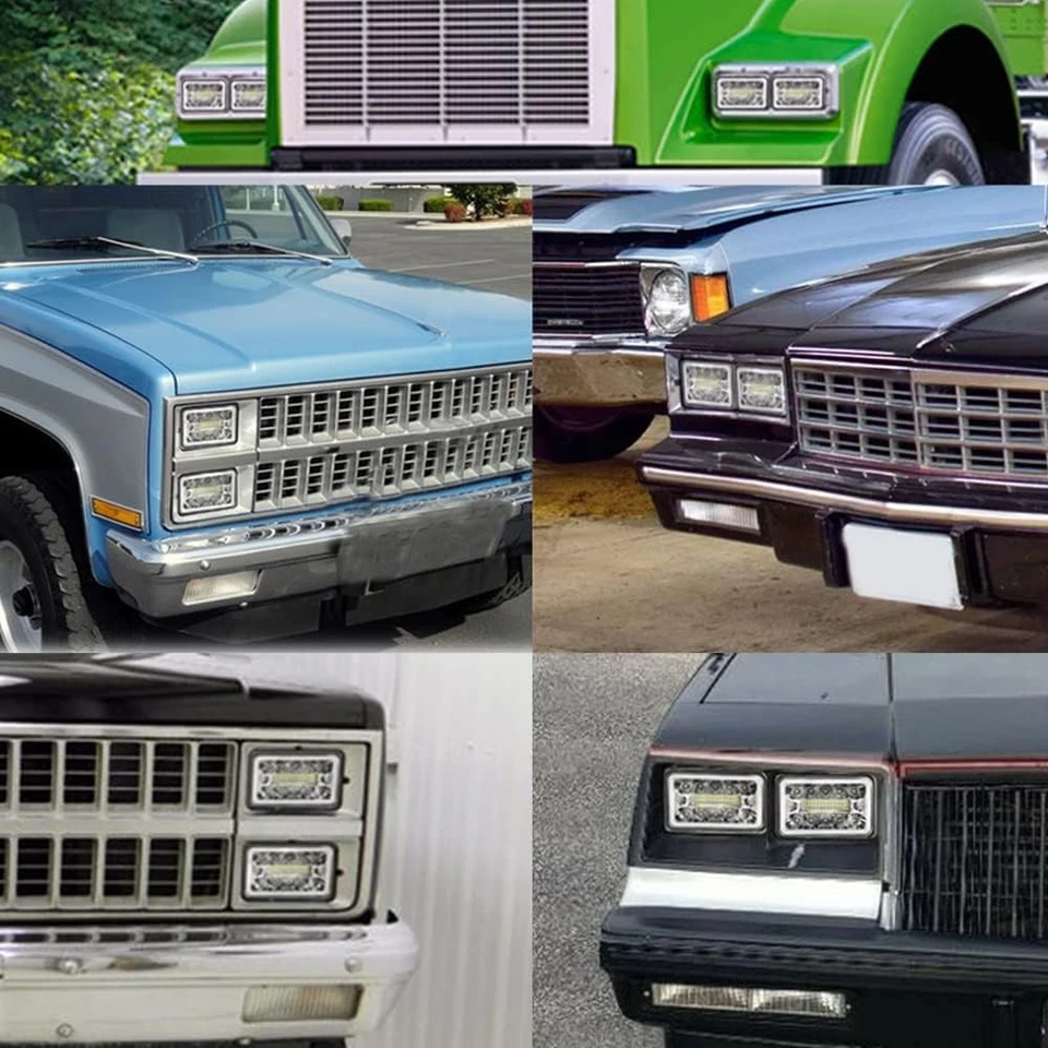 4 светодиодные фары 4x6 дюймов для Chevrolet Camaro Z28 1982 1983 1984 1985 1986-1992 A+ - Изображение 3 из 4