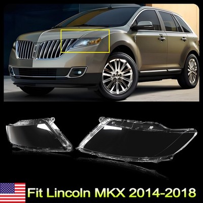 Fit 2014-2018 Lincoln MKX Left & Right Headlight Lens Covers Headlamp Lens Cover