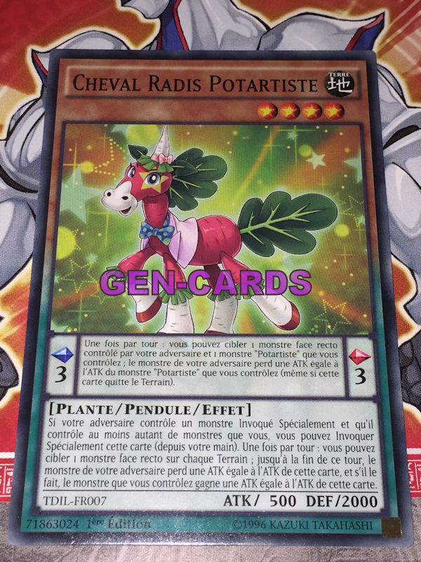 Yu Gi Oh Karte RADIE PFERD POTARTIST TDIL-FR007x3