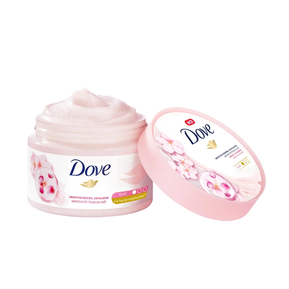 2x Dove Smothie Renewal Exfoliator Moisturizing Body Scrub Sakura Fragrance - Image 3 of 4