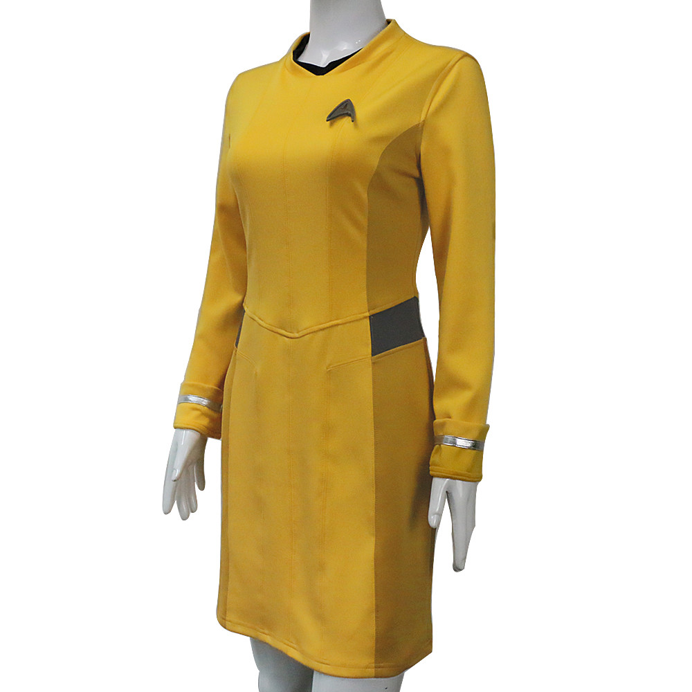 star trek gold dress Star Trek TNG Yellow Uniform Dress Skant Uniform Cosplay Costume ACcos –  ACcosplay main image 1