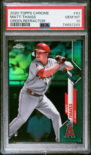 2020 Topps Chrome Matt Thaiss RC #83, GREEN REFRACTOR /99, Angels, PSA 10 POP 1