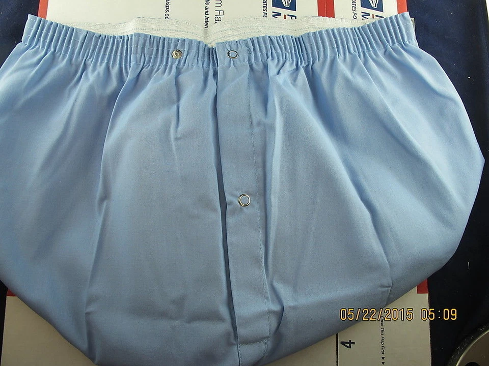 NAVY Medical Light Blue Broadcloth Elastic Waist Pajama Pants Large 29 1/2" [C3] - Image 3 of 4