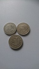 3 x King George VI two shilling coins 1948, 1950, 1951 lot hv27