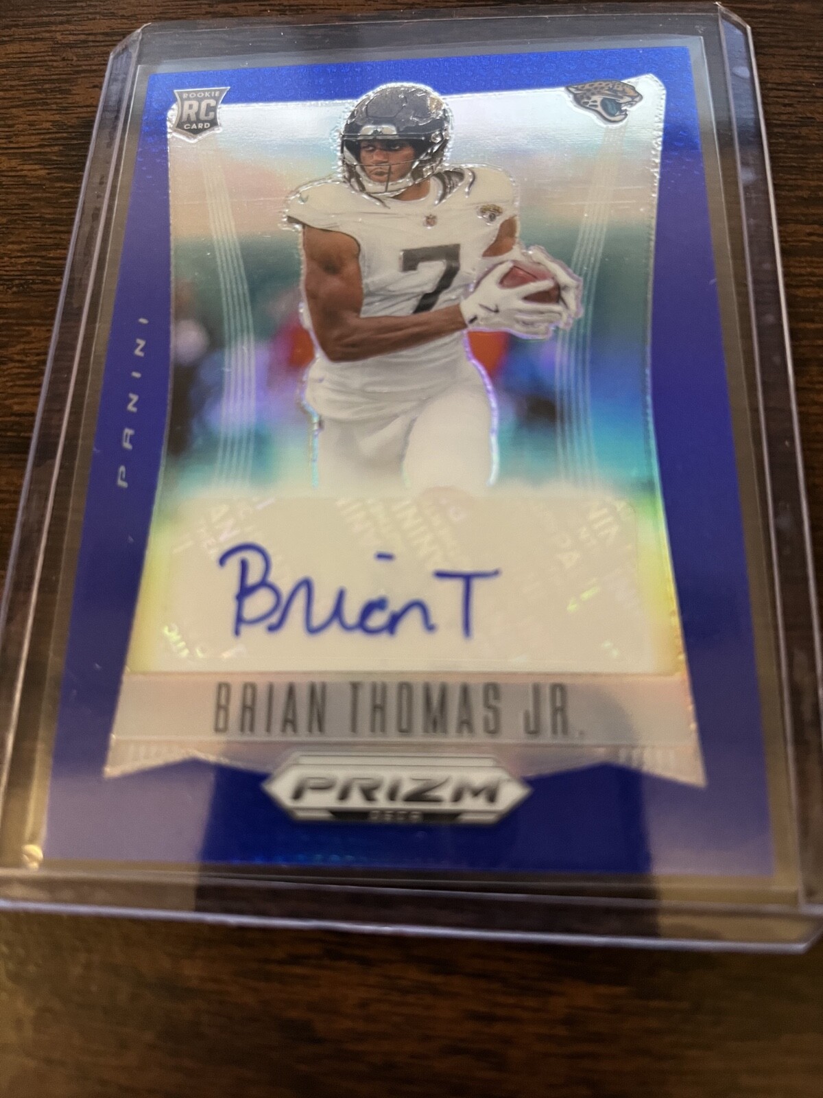 2024 Panini Deca Prizm Brian Thomas Jr. Blue Auto 11/49