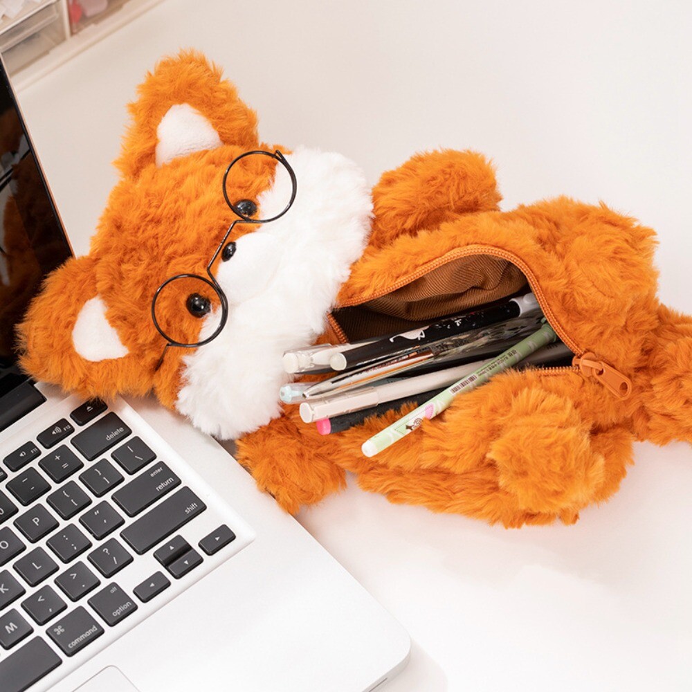 Gift Fox Pencil Bag Plush Pencil Case Cute Pencil Box