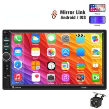 7" Double 2 DIN Car Stereo Radio MP5 Touch Screen Bluetooth FM  Rear Camera 