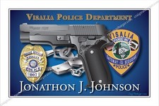 Police,Visalia,department,Retirement,badge,gift,