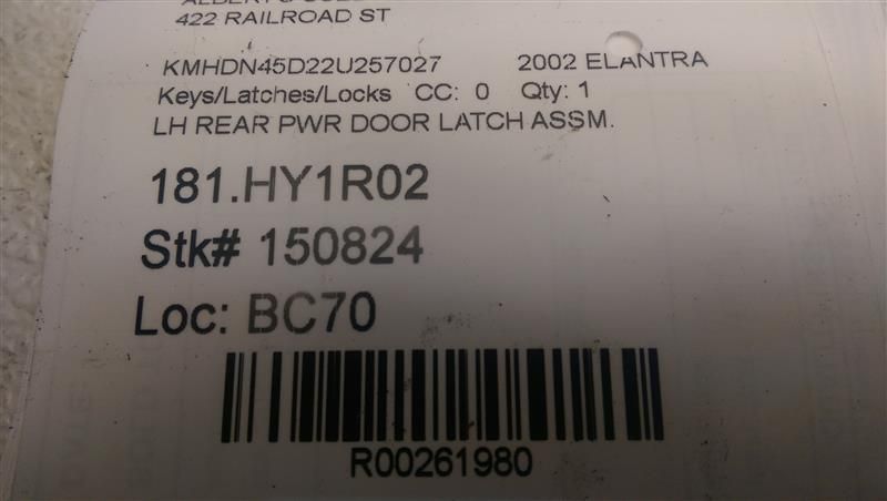 Drivers Left Rear Door Latch for 02-06 Hyundai Elantra