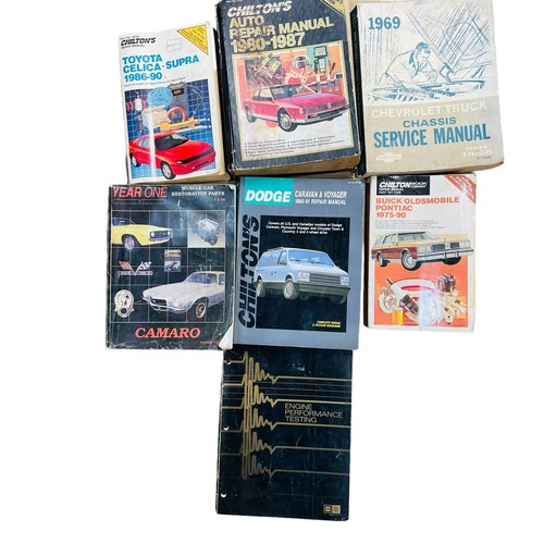 Lot of 7 Assorted Auto Automobile Repair Manuals and Parts Books