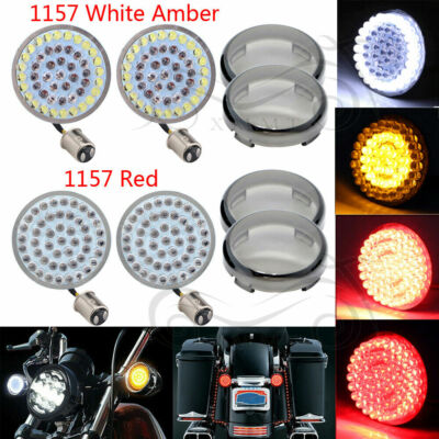 2''1157 Front&Rear Bullet LED Turn Signal Light Insert Bulb For Harley Road Glide
