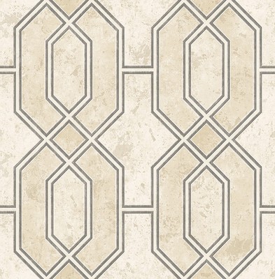 Tapete, Designtapete, Vanderbilt, Motiv, geometrisch, Schimmer, Sand/Taupe/Asche