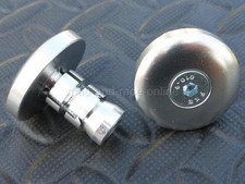Motorcycle Bar End Plugs / Caps Pair Slim Silver Expanding Type For Hollow Bars