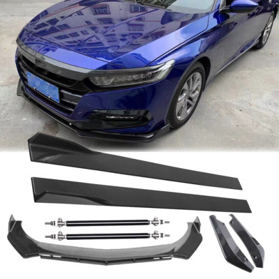 Carbon Fiber Front Bumper Lip Splitters Side Skirt Strut Rod For Honda Insight
