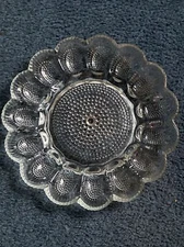 Vintage Indiana Glass Hobnail Deviled Egg Plate Clear Glass 15 Egg Spots