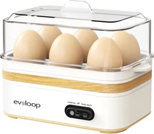 Rapid Egg Cooker Electric 6 Eggs Capacity, Soft, Medium, Hard Boiled, Poacher, O