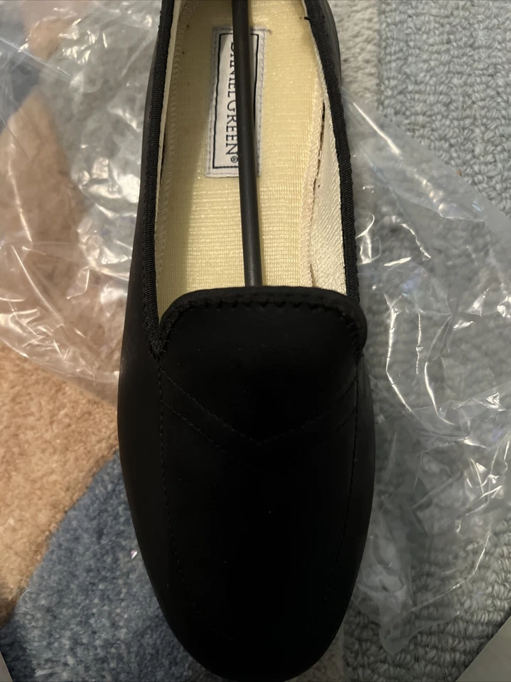 Daniel Verde Para Mujer 7W Cuero Mocasín Negro Punta Redonda Zapatilla Zapatos para Fumar Foto 2 de 4