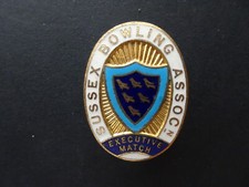 LBB098 GB  Sussex  Vintage Lawn Bowls Association Enamel Badge