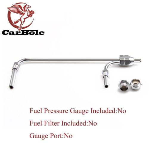 Chrome Dual Feed Fuel Line For Holley Carburetor 4150 Double Pumper 3/8 Hose SBC - Picture 4 of 12