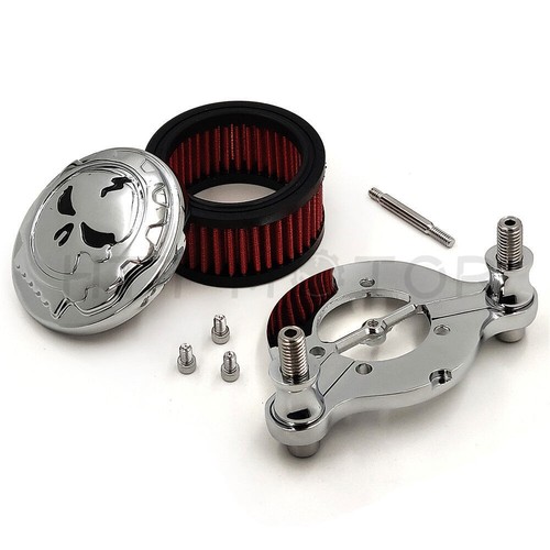 Skull Air Cleaner Intake Filter For Harley Sportster XL883 XL1200 1988-2015 Chro - Picture 8 of 9