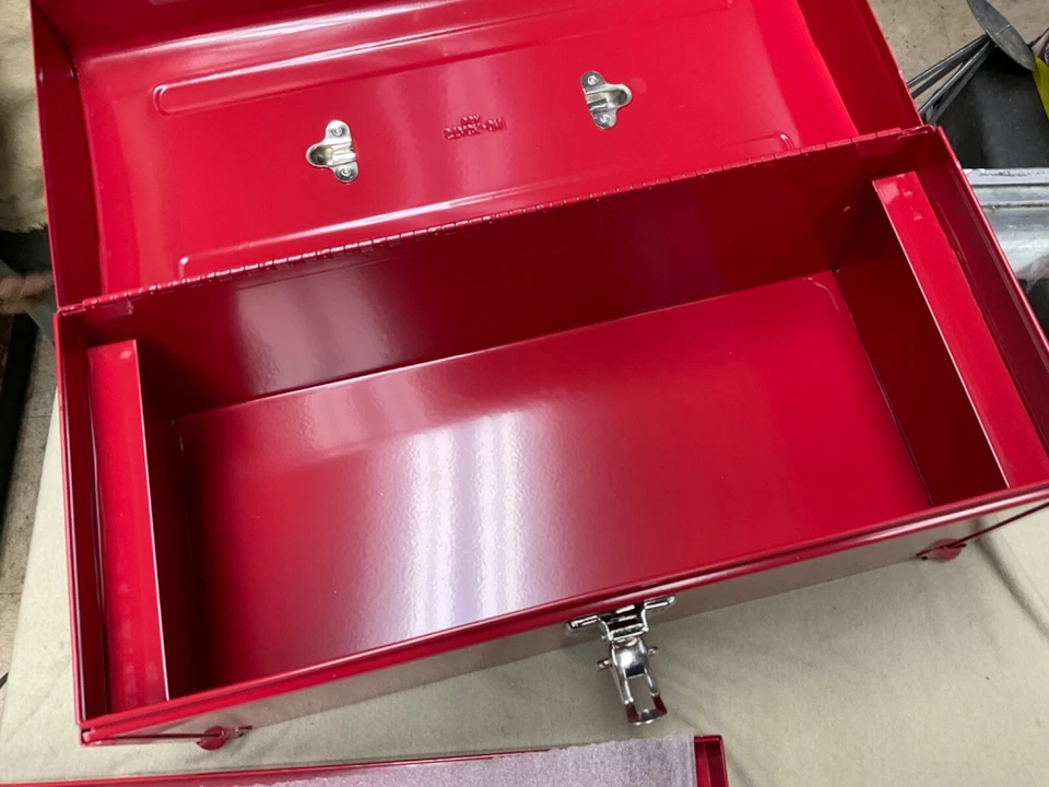 NUEVO Estuche de herramientas de mano Stack On clásico rojo acero 16" caja de herramientas de mano Foto 3 de 4