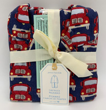 Pottery Barn Kids Firetruck Pajamas Navy Size 10 H649