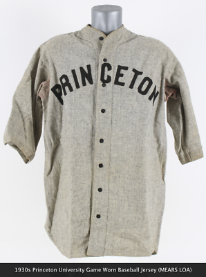 Vintage 1930s Princeton Tigers Grey Flannel Baseball Jersey 2 COA