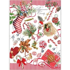 Michel Design Works Peppermint Candy Christmas Holiday Cotton Kitchen Towel