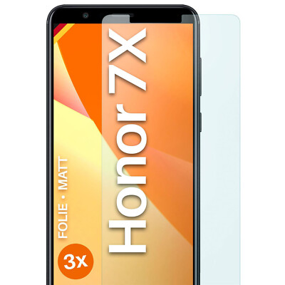 3x Schutzfolie Matt für Huawei Honor 7X Displayschutz Handyfolie 4H Anti Reflex