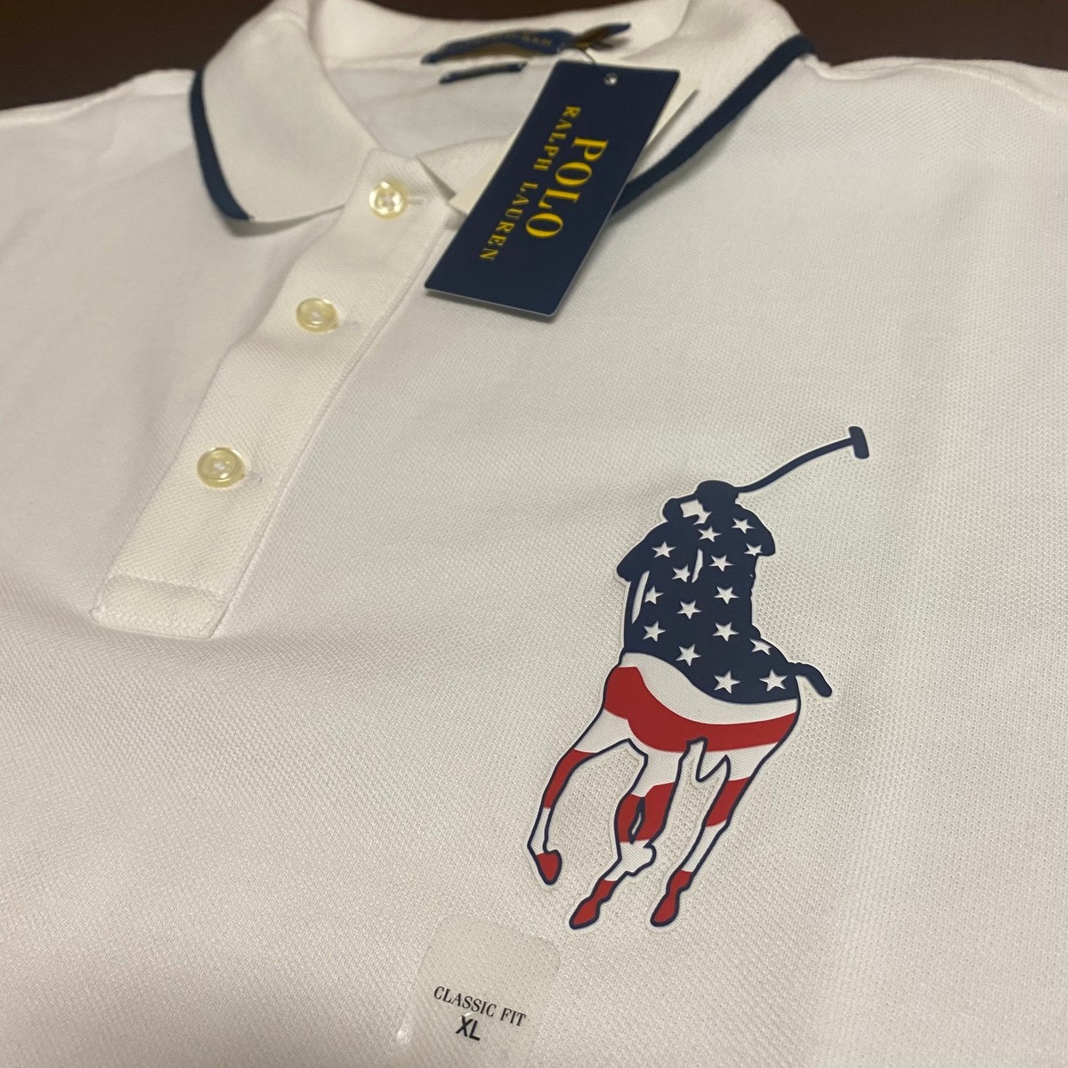 Polo Ralph Lauren Men's Big Pony Stars Stripes Mesh Shirt