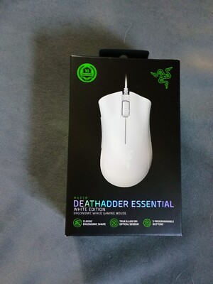 Razer DeathAdder Essential Wired Optical Gaming Mouse White 6400 DPI Sealed