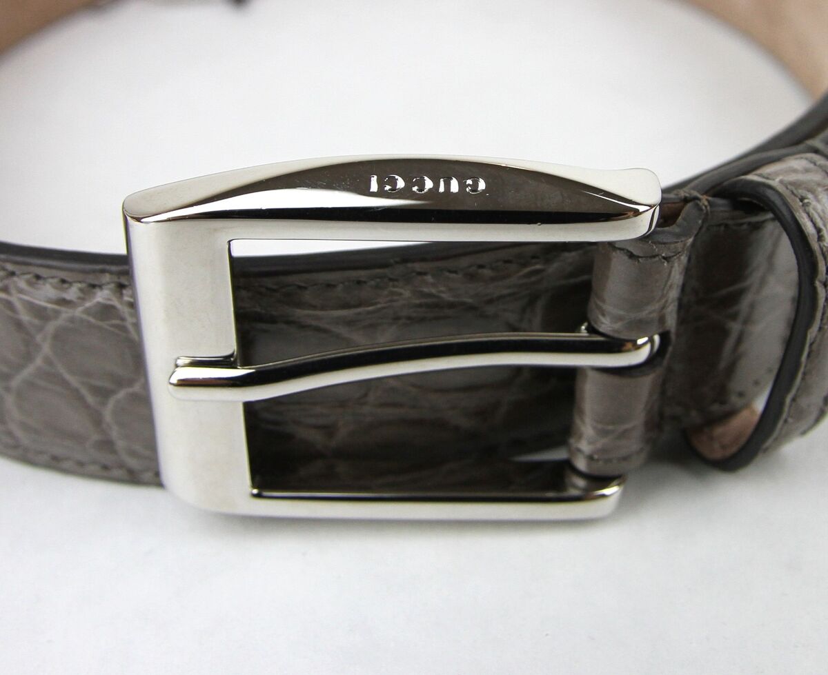 $895 NEW GUCCI Mens Crocodile Belt with Classic Square $895 NEW GUCCI Mens Crocodile Belt with Classic Square