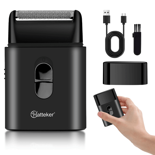 Hatteker Mini Afeitadora Eléctrica Profesional Recortadora de Barba Maquinilla de Afeitar Portátil - Imagen 13 de 13