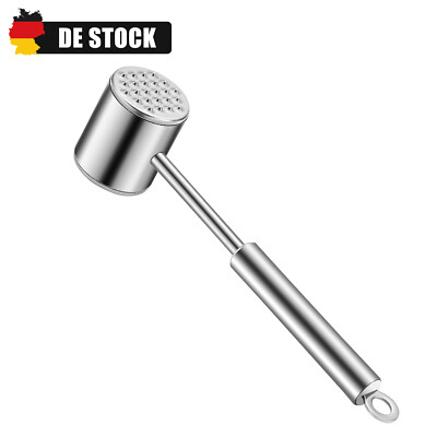 Fleischhammer Doppelseitig Fleischklopfer Schnitzelklopfer Fleisch Hammer Silber