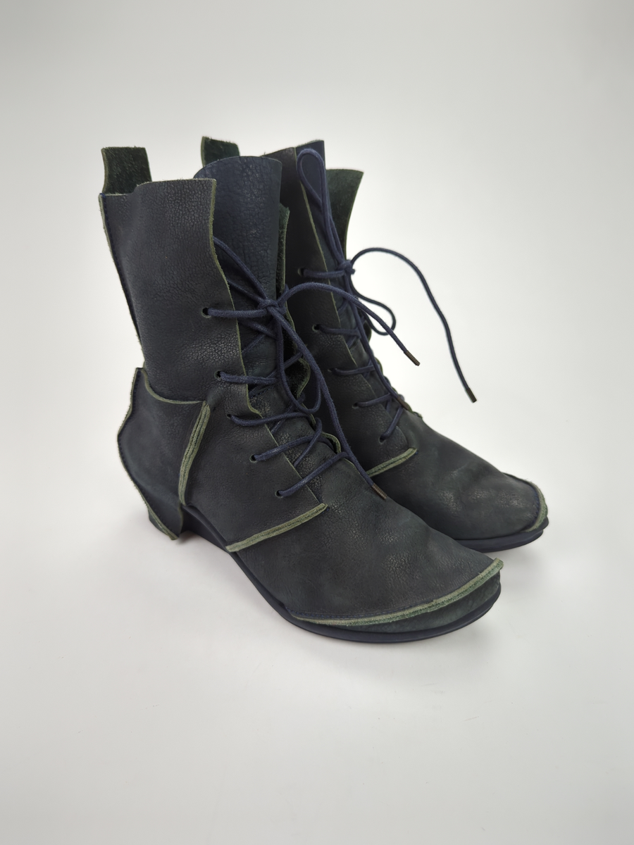 TRIPPEN Women's Sz 36 US 6 Navy Blue Leather Skulptur X+OS
