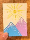 ACEO Original | The Blue and Purple Mountains | Art Card Marker Painting 2.5x3.5 — photo 3