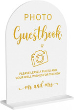 Acrylic Wedding Sign, Bridal Shower Decorations, Photo Guestbook Sign for Ceremo