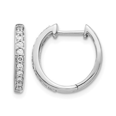 14 Karat Weißgold 1/4 Karat Diamant komplette Klapp Creolen Damen