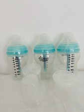 Image of Tommee Tippee Advanced Anti-Colic Bottles 3 Pack 260ml, 4 Milk/Powder Dispensers