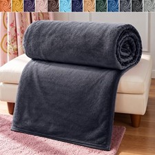 Flannel Fleece Blanket Soft Throw Fleece Coverlet Bedding Blankets All Sizes