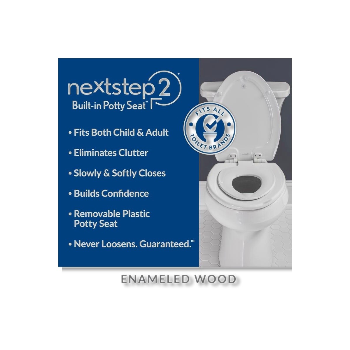 MAYFAIR BY BEMIS NextStep2 Toilet Seat Elongated White Slow Close 188SLOW 000