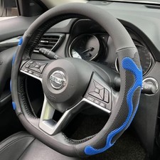 D Shaped Comfy Grip Steering Wheel Cover, Anti-Slip Design, Flat Bottom 14.5