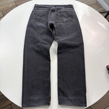 Vintage Levi s 501 Straight Fit Jeans Fit 32x30 Mens Black Denim Y2K 2000