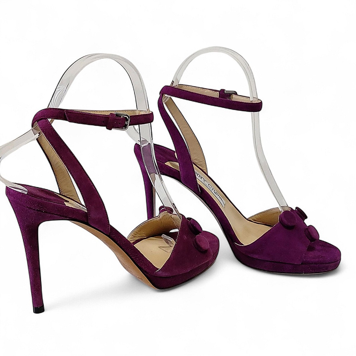 Jimmy Choo Electra 100 Purple Suede Slingback Sandals US 7 High