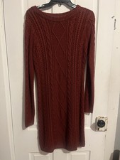 Merona Vintage  Sweater Dress Maroon/red/holiday /Waffle Knit/ Warm/Size Small