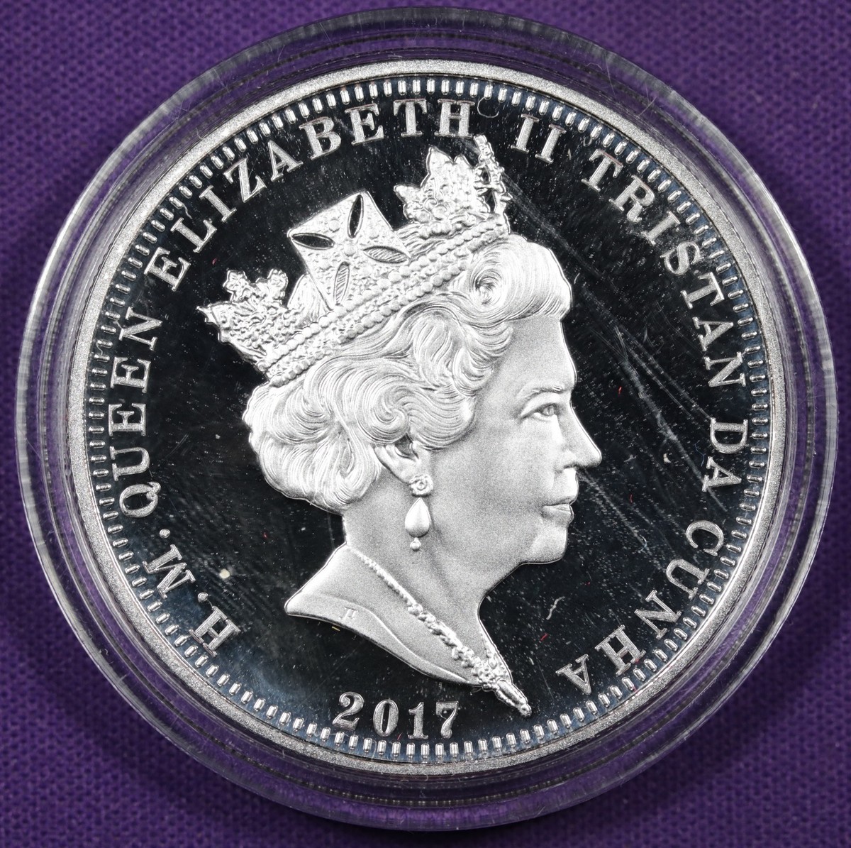 2017 Tristan Da Cunha One Crown. U.K. Crown Proof. Incapsulated