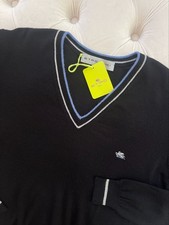 New Unisex ETRO Milano Pullover Lana Wool Logo V neck Black Sweater XXL size