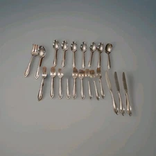 Mixed 21 Pc Oneida American Harmony Stainless Beaded Replacement Spoons Forks 